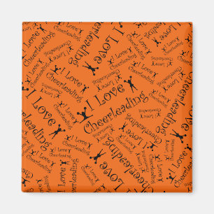 Liebe der Orange I cheerleading Magnet