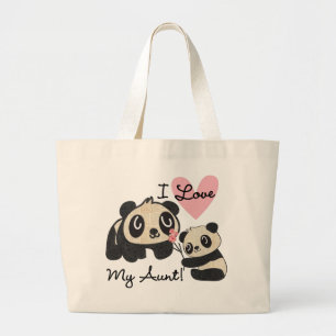 Liebe der Panda-I meine Tante Jumbo Stoffbeutel