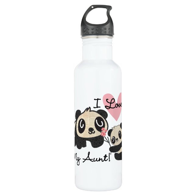 Liebe der Panda-I meine Tante Trinkflasche (Vorderseite)