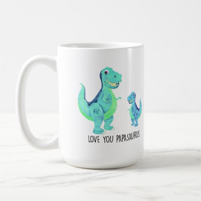 Liebe der Papasaurus-Tasse Kaffeetasse (Links)