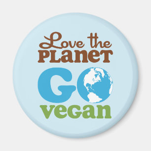 Liebe der Planet gehen vegan Magnet