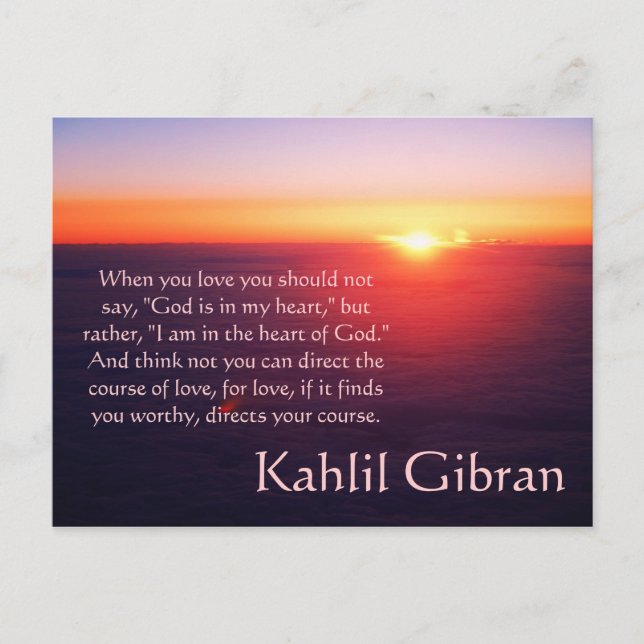 Liebe - Der Prophet von Kahlil Gibran Postkarte (Vorderseite)