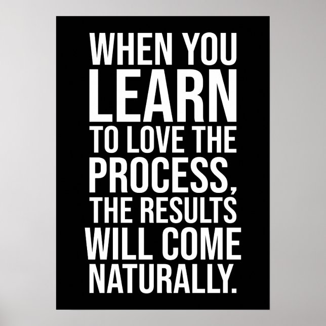 Liebe Der Prozess - Erfolgreiches Hustle Gym Motiv Poster (Vorne)