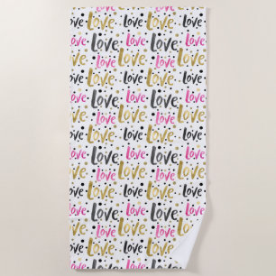 Liebe der rosa Confetti Dots Strandtuch