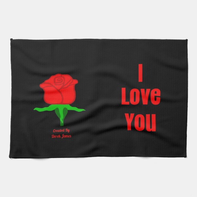 Liebe der Rosen-I Sie Küchen-Tuch Geschirrtuch (Horizontal)