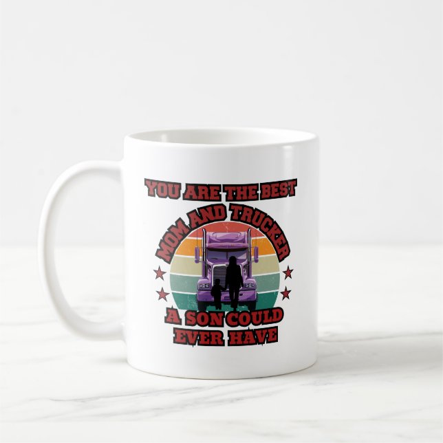 Liebe der Trucker Mother Son Bond Family Road Kaffeetasse (Links)