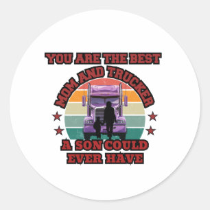 Liebe der Trucker Mother Son Bond Family Road Runder Aufkleber