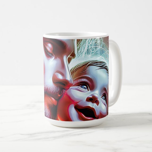 Liebe der Vaterschaft leuchtet hell Kaffeetasse (VorderseiteRechts)