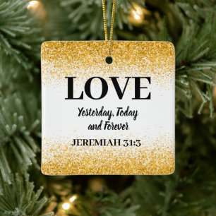 Liebe der Weihnachtsblume-Glitzer-Bibel Keramikornament