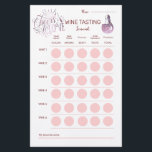 Liebe der Weinprobe Briefpapier<br><div class="desc">Eine Weinprobe-Wertungsliste,  die auf unsere "Cheers To Liebe" Weinprobe Brautparty Party Collection abgestimmt ist. Inklusive Platz für den Namen,  Verkostung von Noten und Bewertungen auf sechs Weinen,  Lieblingswein. Auf der Rückseite können die Gäste Notizen machen oder Kommentare und Eindrücke hinzufügen.</div>