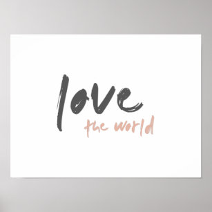 Liebe der Welt   Moderner Gerettet Planet Erde Glo Poster