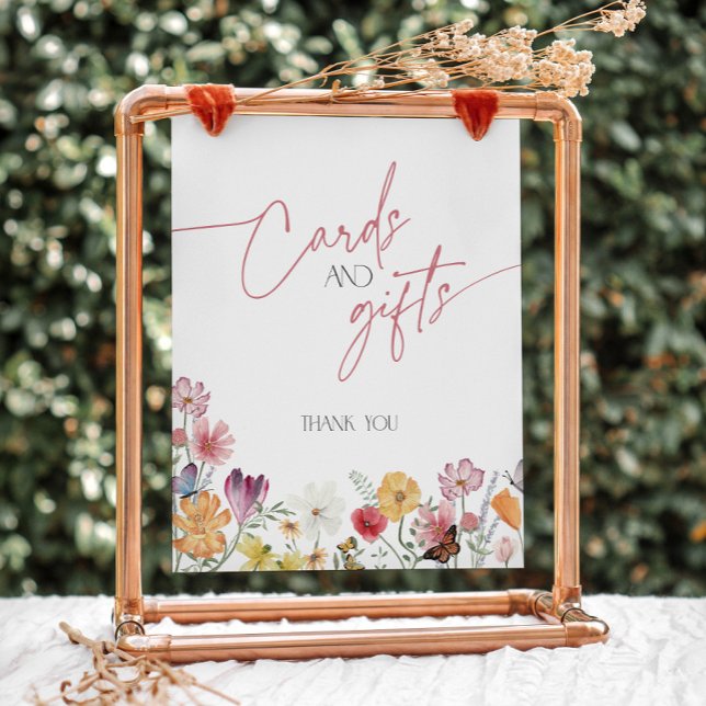 Liebe der Wildblume in Blütenschmetterlingskarten  Sockelschild (Wildflower and butterfly cards and gift sign)