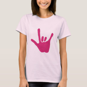 Liebe der Zeichensprache in Rosa, Shirts