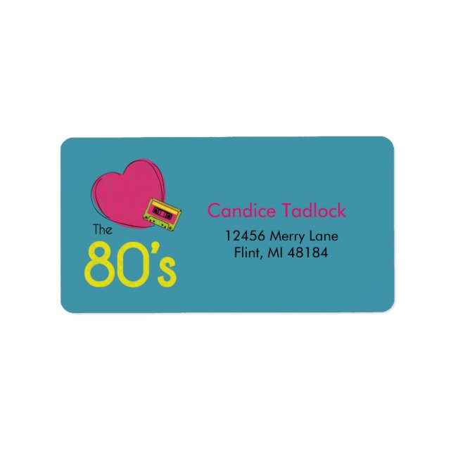 Liebe des 80er-Adresslabels Adressaufkleber (Vorne)
