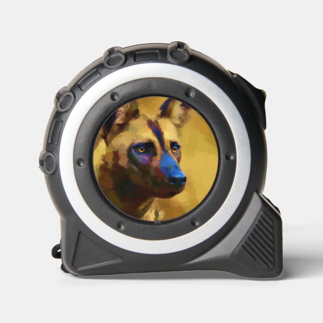 Liebe des Afrikanischen Wildhundes Maßband (Vorderseite)