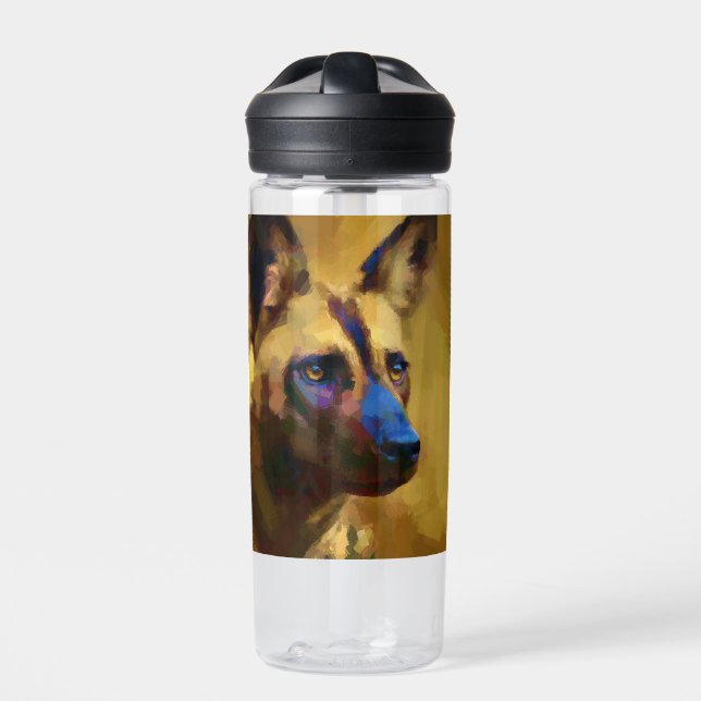 Liebe des Afrikanischen Wildhundes Trinkflasche (Vorderseite)