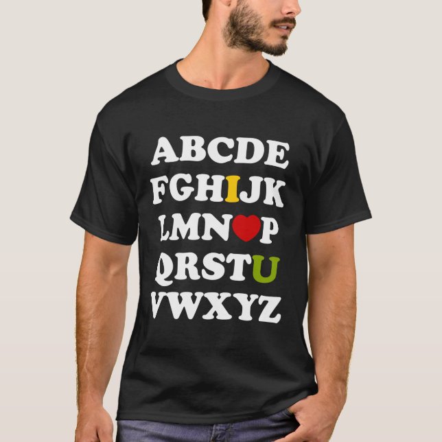 Liebe des Alphabet-I Sie dunkles T-Shirt (Vorderseite)