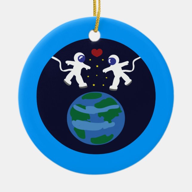 Liebe des Astronauten Keramik Ornament (Vorne)