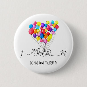 LIEBE DES BALLON-I ICH und Sie?   Herz   fertigen Button