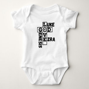Liebe des biblischen Kreuzwortes Unisex Baby Strampler