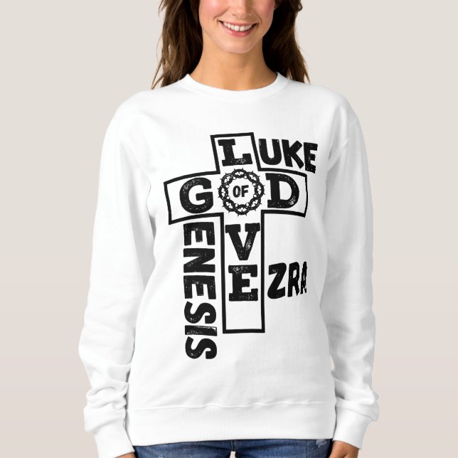 Liebe des biblischen Kreuzworträts der Frauen Sweatshirt (Vorderseite)