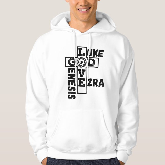 Liebe des biblischen Kreuzworträts der Menschen Hoodie (Vorderseite)