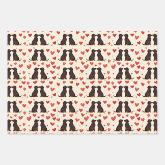 Liebe des Black Lab - Valentinins Hundeschwapper Geschenkpapier Set