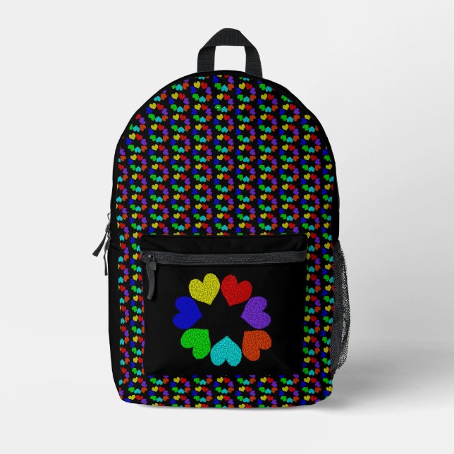 Liebe des Blumenbogens Bedruckter Rucksack (Vorderseite)