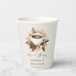 Liebe des Blumenkaffees ist Brautparty brauen Pappbecher