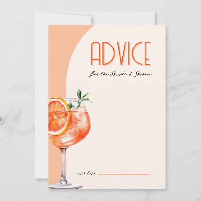 Liebe des Brautparty der First Spritz Advice Card Einladung (Vorderseite)