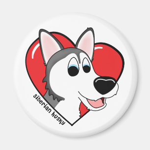 Liebe des Cartoon-I mein sibirischer Schlittenhund Magnet