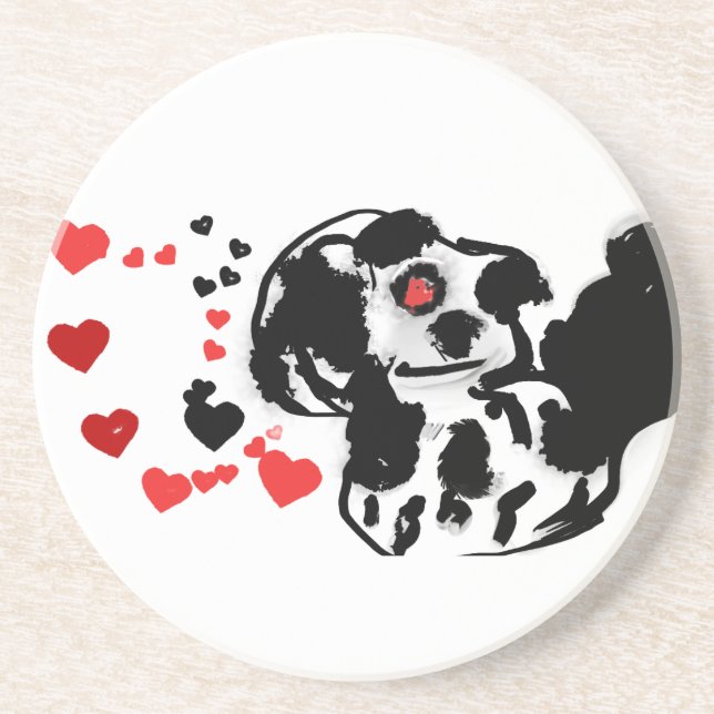 Liebe des Dalmatiners Getränkeuntersetzer (Vorne)