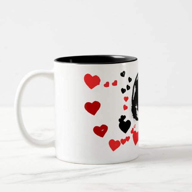Liebe des Dalmatiners Zweifarbige Tasse (Links)