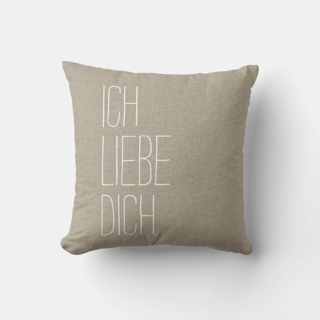 Liebe des Deutsch-I Sie Ich Liebe Dich TAN Kissen (Vorderseite)