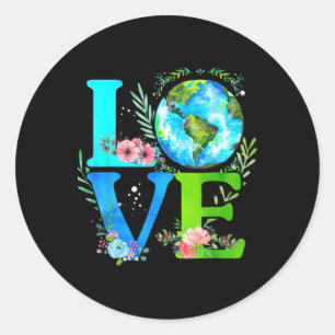 Liebe des Earth Day Öko Awareness Des Weltjubiläum Runder Aufkleber