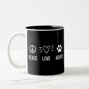 Liebe des Friedens Adoptiert Zweifarbige Tasse