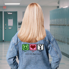 Liebe des Friedens befeuert Niedliche Cheerleader Jeansjacke