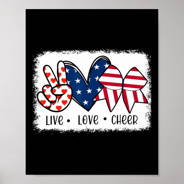 Liebe des Friedens bejubelt US-Flagge 4. Juli Chee Poster (Vorne)