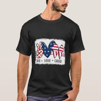 Liebe des Friedens bejubelt US-Flagge 4. Juli Chee T-Shirt