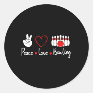 Liebe des Friedens Bowling Niedlich Bowling Lover Runder Aufkleber