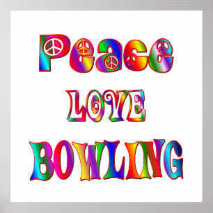 Liebe des Friedens Bowling Poster