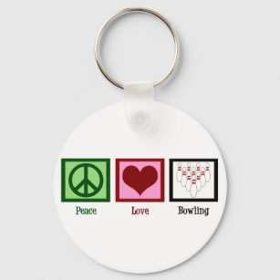 Liebe des Friedens Bowling Schlüsselanhänger
