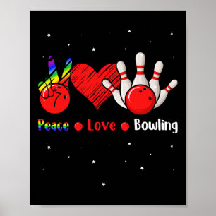 Liebe des Friedens Bowling Shirt Niedlich Bowling Poster