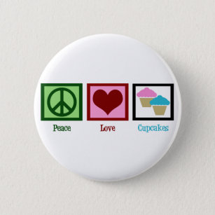 Liebe des Friedens Cupcakes Button