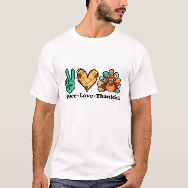 Liebe des Friedens Dank Erntedank Herbst Türkei Le T-Shirt (Vorderseite)