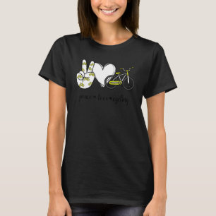 Liebe des Friedens Fahrradfahren Hand-Schild 1 T-Shirt