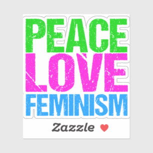 Liebe des Friedens Feminismus Aufkleber