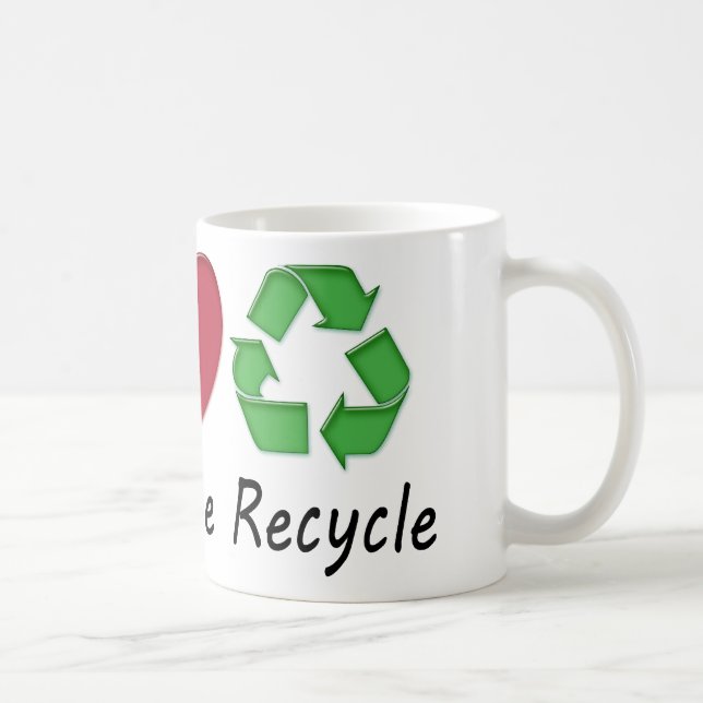 Liebe des Friedens Gerecycelt Kaffeetasse (Rechts)