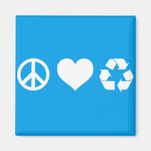 Liebe des Friedens Gerecycelt Magnet