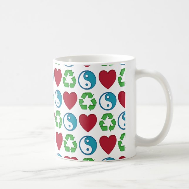 Liebe des Friedens Gerecycelt Tasse (Rechts)